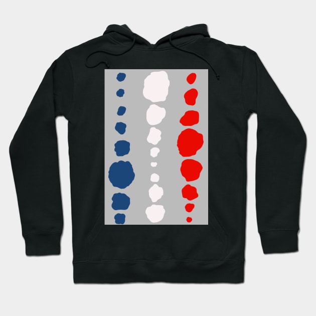 Modern abstract organic polka dots in red, white and blue -independence day Hoodie by FrancesPoff